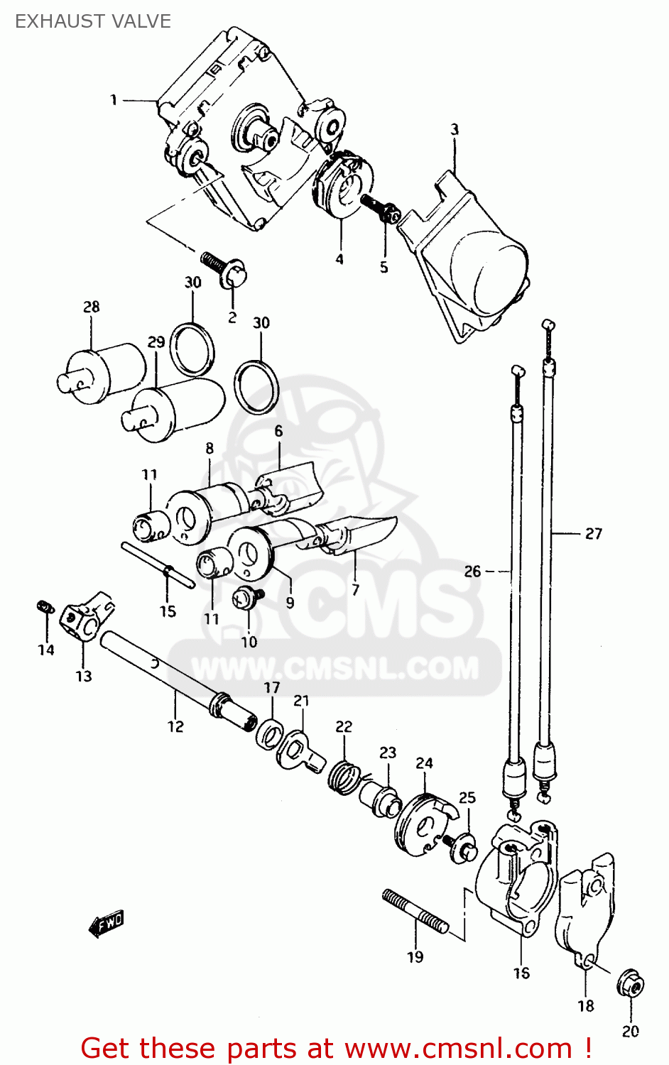 EXHAUST VALVE TS125R 1993 (P) (E02 E04 E18 E21)