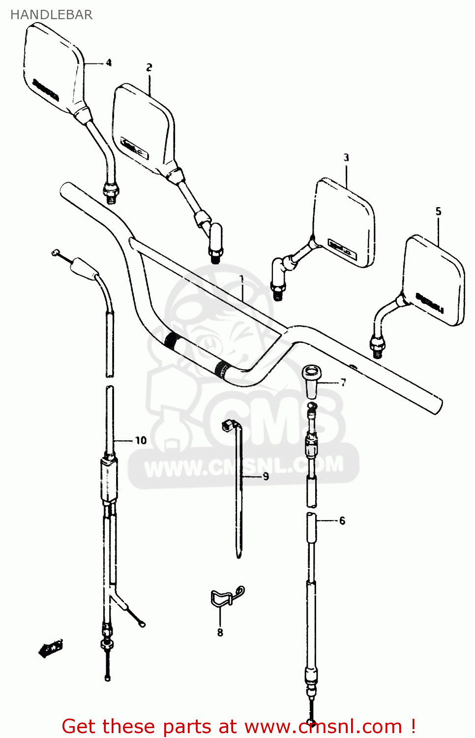 HANDLEBAR TS125R 1993 (P) (E02 E04 E18 E21)