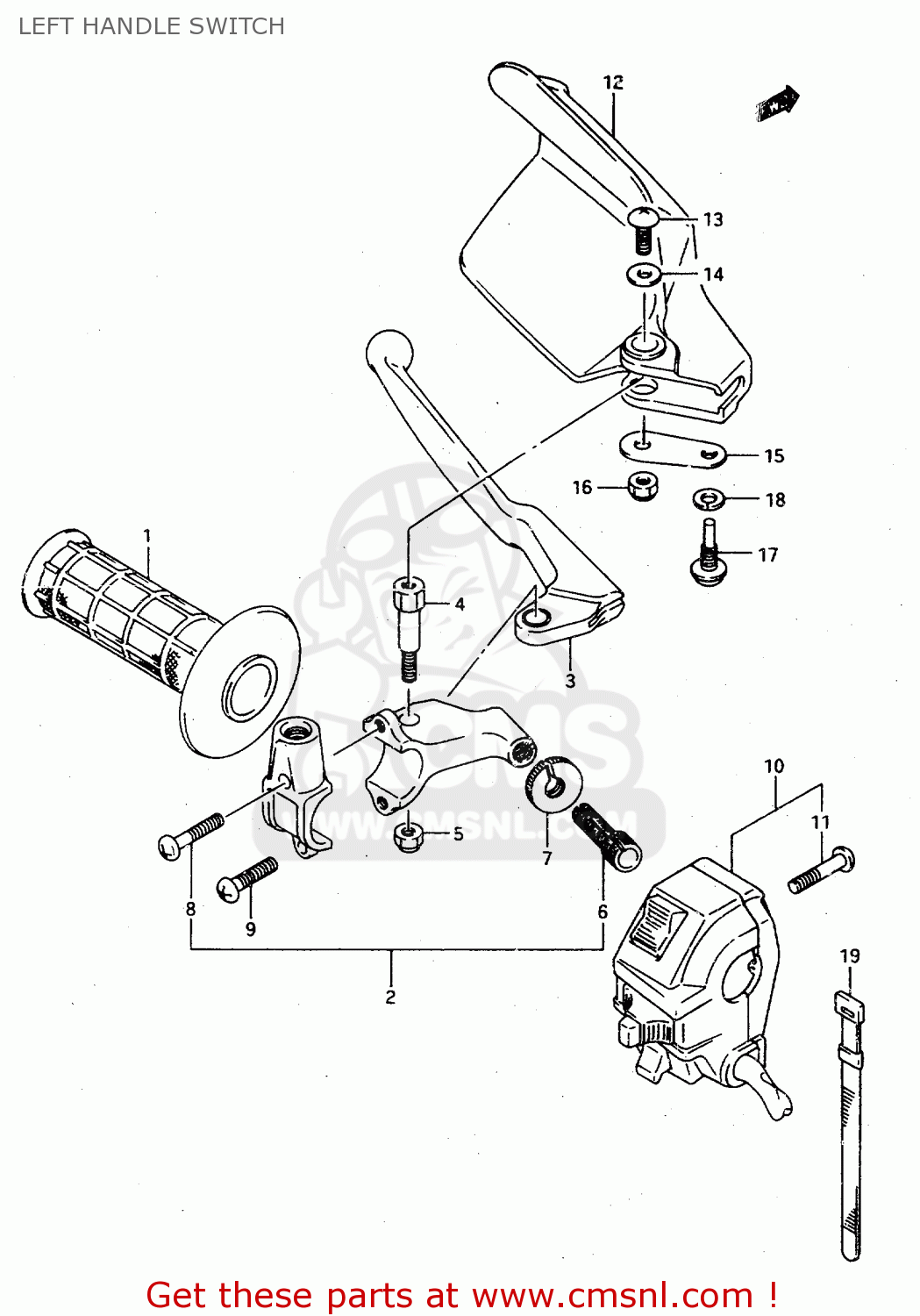 LEFT HANDLE SWITCH TS125R 1993 (P) (E02 E04 E18 E21)