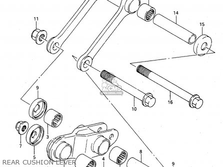 REAR CUSHION LEVER - TS125R 1993 (P) (E02 E04 E18 E21)