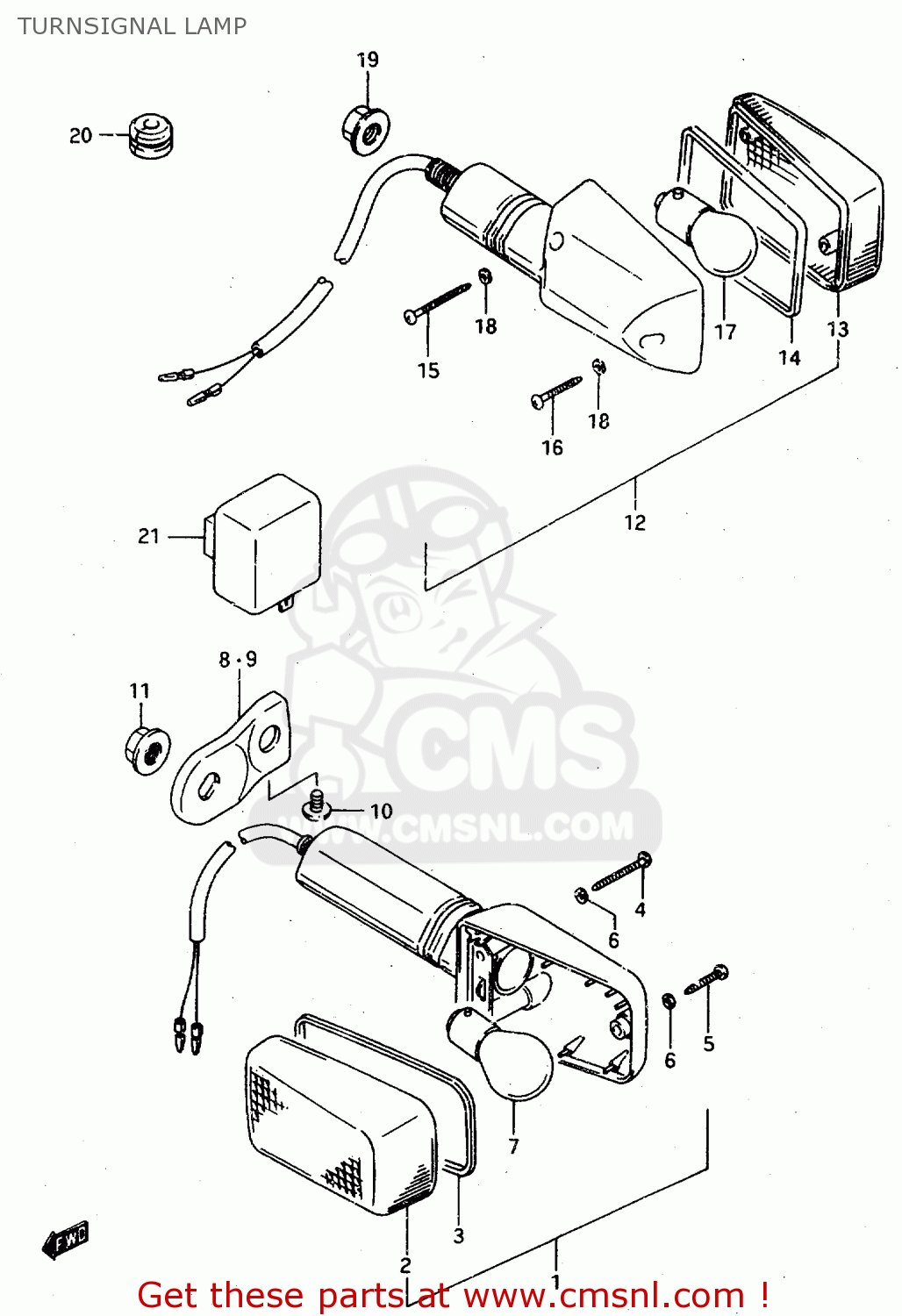 TURNSIGNAL LAMP TS125R 1994 (R) (E02 E04 E18 E21)