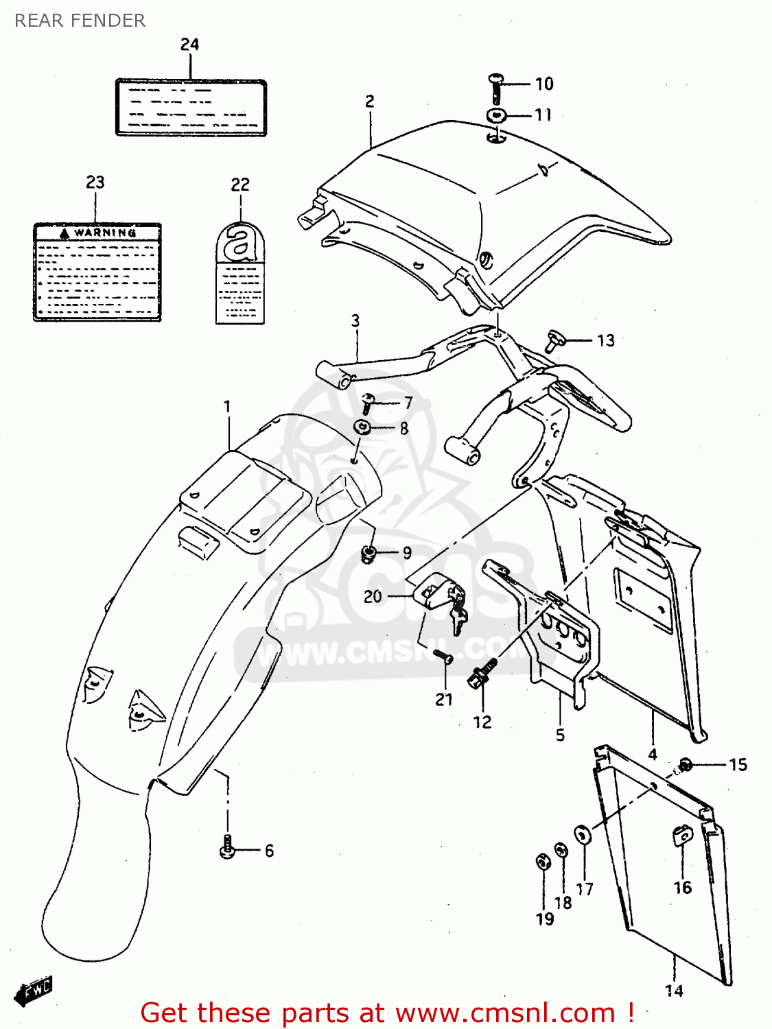 REAR FENDER TS125R 1994 (R) (E02 E04 E18 E21)