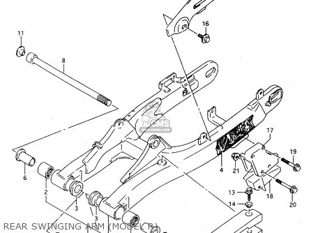 REAR SWINGING ARM (MODEL R) - TS125R 1994 (R) (E02 E04 E18 E21)