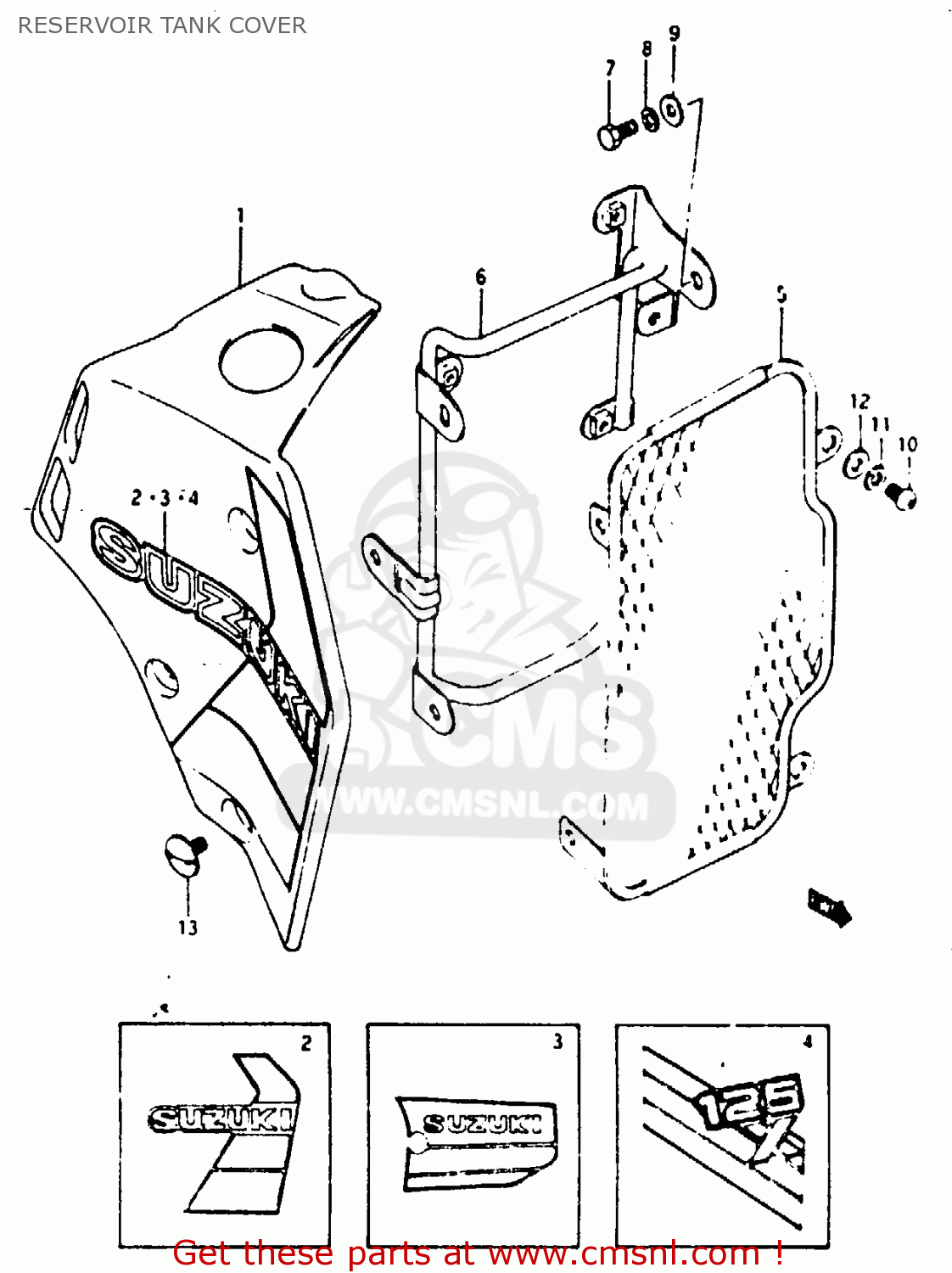 RESERVOIR TANK COVER TS125X 1984 (E) (E01 E02 E04 E06 E15 E17 E18 E21 E22 E24 E27)