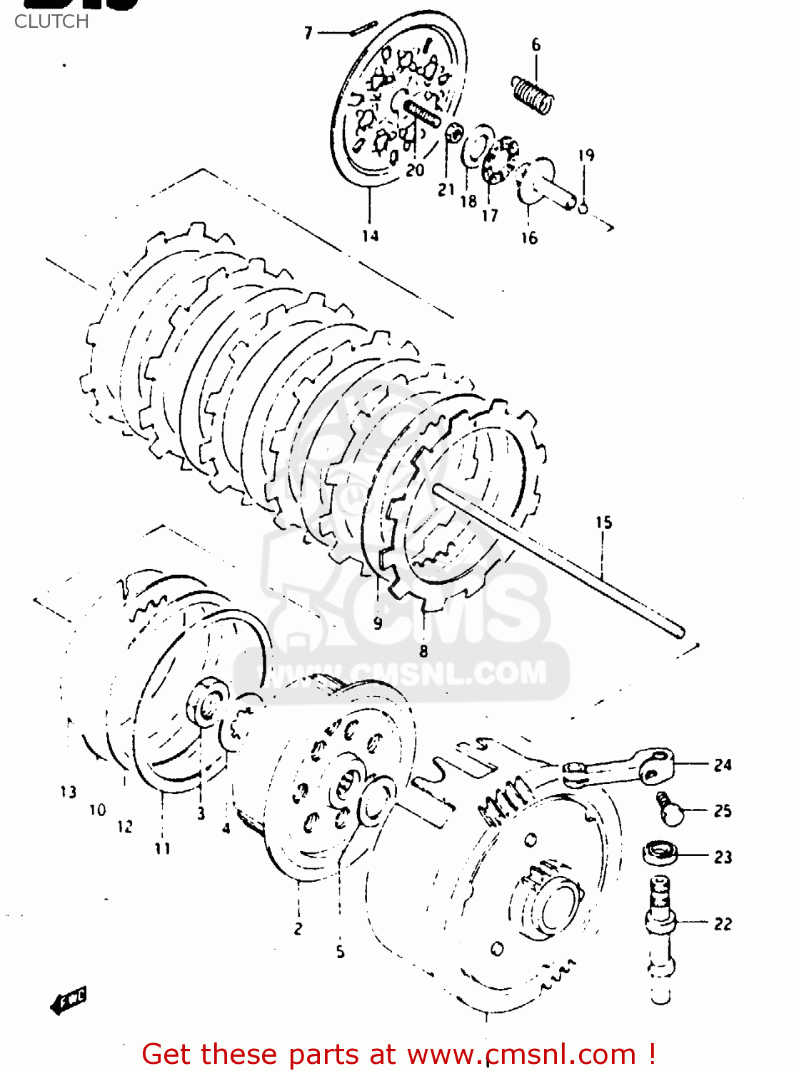 CLUTCH TS125X 1984 (E) (E01 E02 E04 E06 E15 E17 E18 E21 E22 E24 E27)