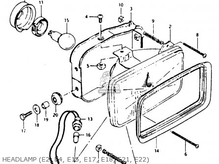 HEADLAMP (E2, E4, E15, E17, E18, E21, E22) - TS125X 1984 (E) (E01 E02 E04 E06 E15 E17 E18 E21 E22 E24 E27)