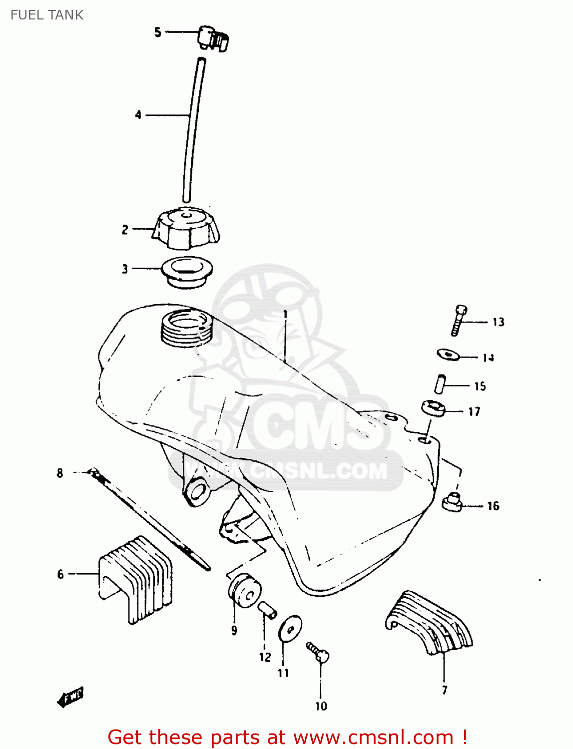 FUEL TANK TS125X 1985 (F) (E01 E02 E04 E06 E15 E17 E18 E21 E22 E27)