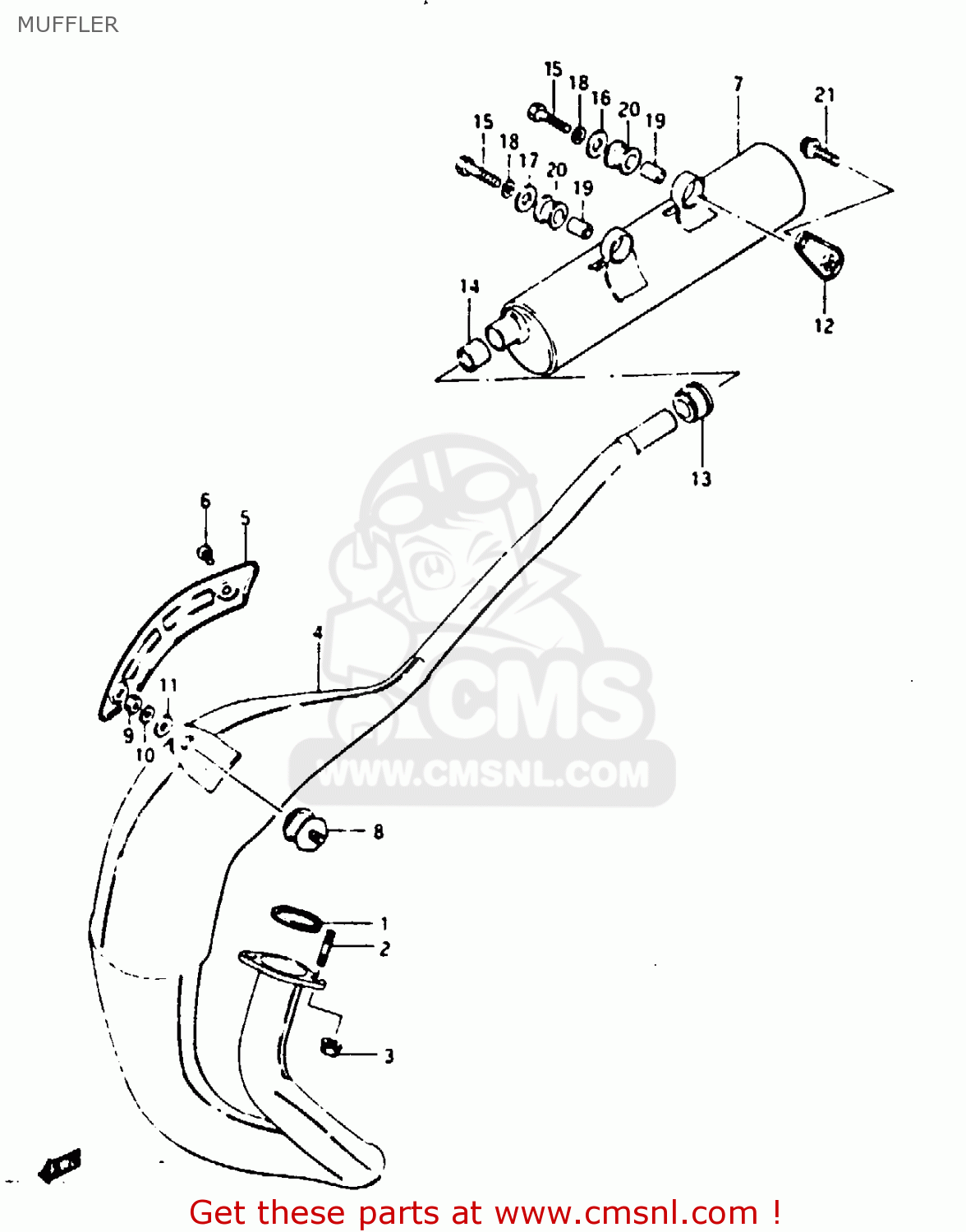 MUFFLER TS125X 1985 (F) (E01 E02 E04 E06 E15 E17 E18 E21 E22 E27)
