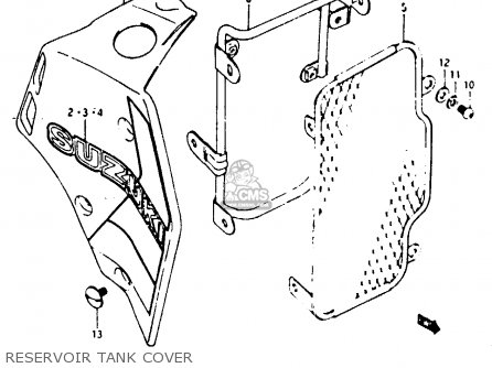 RESERVOIR TANK COVER - TS125X 1985 (F) (E01 E02 E04 E06 E15 E17 E18 E21 E22 E27)