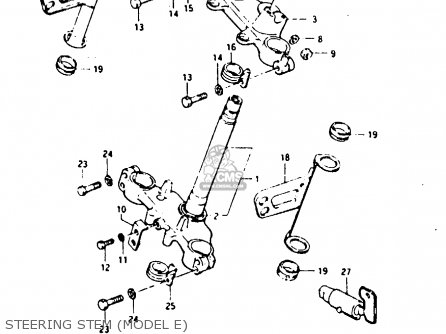 STEERING STEM (MODEL E) - TS125X 1985 (F) (E01 E02 E04 E06 E15 E17 E18 E21 E22 E27)