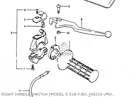 RIGHT HANDLE SWITCH (MODEL E E18 F.NO.106210-/MODEL F/G) - TS125X 1985 (F) (E01 E02 E04 E06 E15 E17 E18 E21 E22 E27)