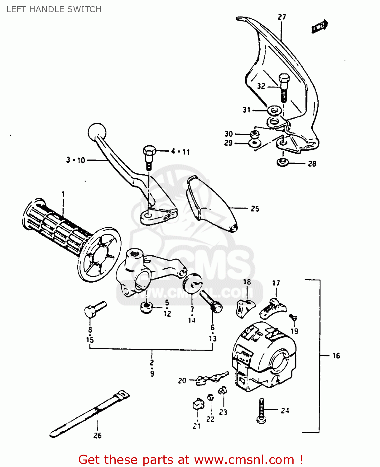 LEFT HANDLE SWITCH TS125XU 1984 (E) UNITED KINGDOM (E02)