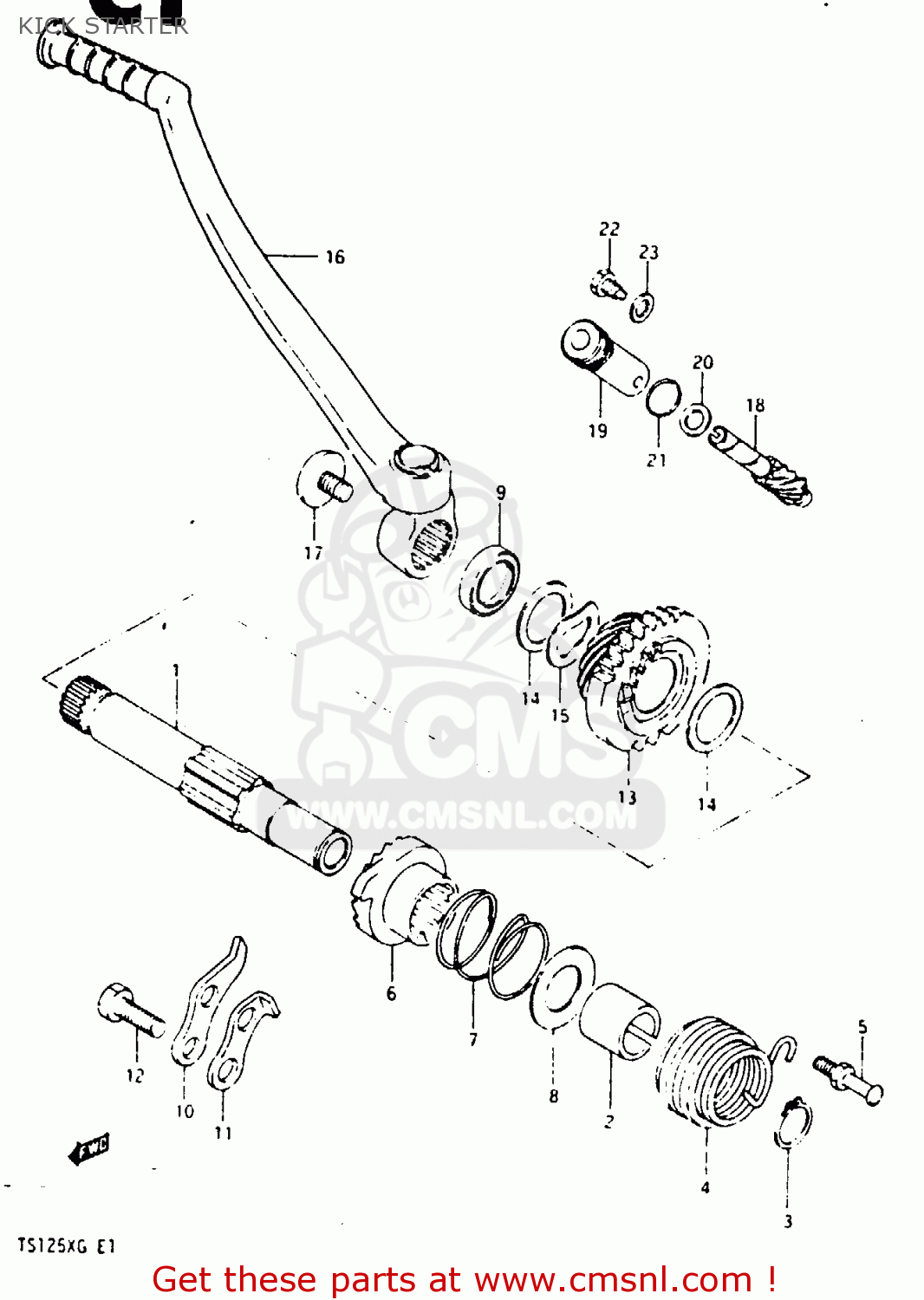 KICK STARTER TS125XU 1985 (F) UNITED KINGDOM (E02)