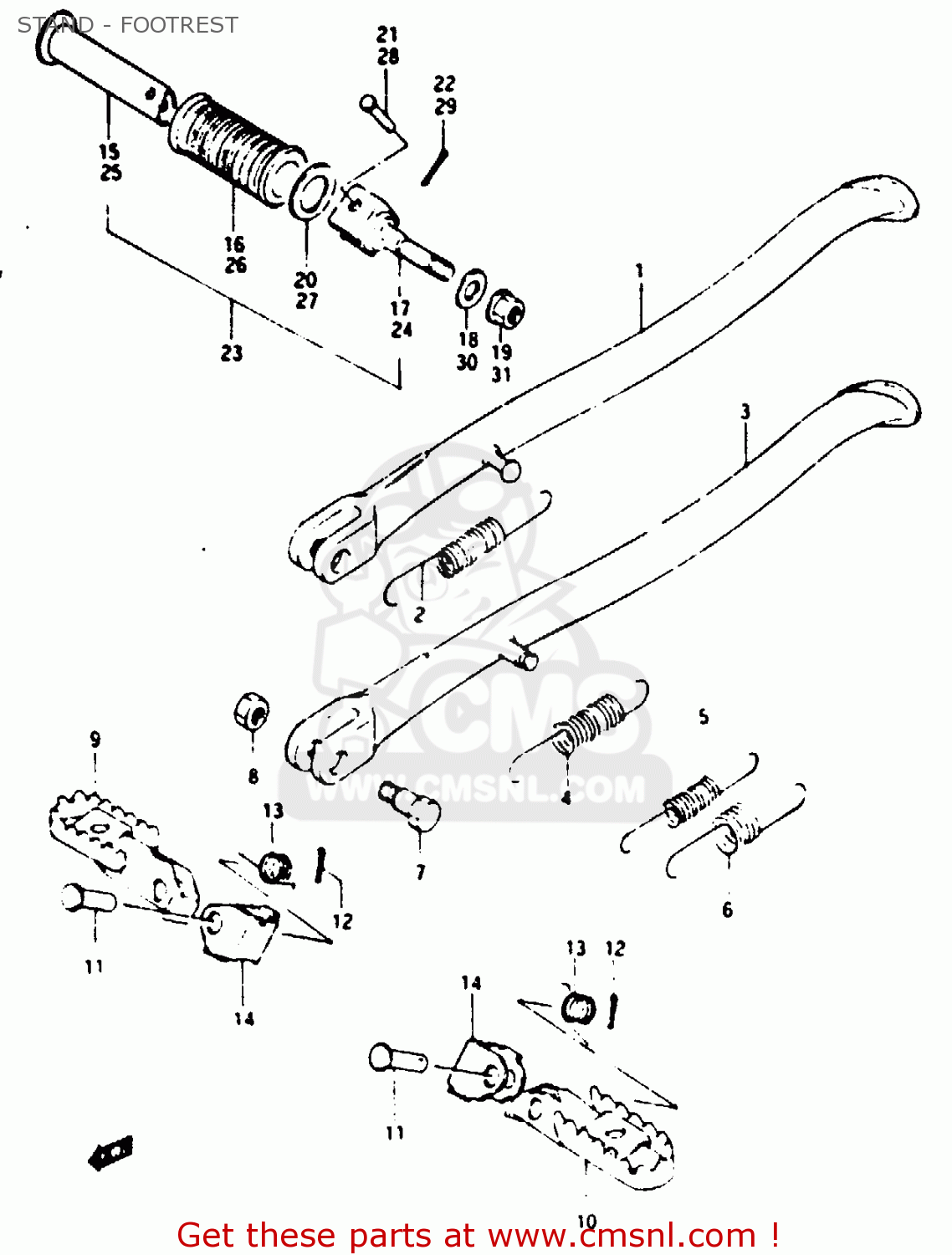 STAND - FOOTREST TS125XU 1985 (F) UNITED KINGDOM (E02)