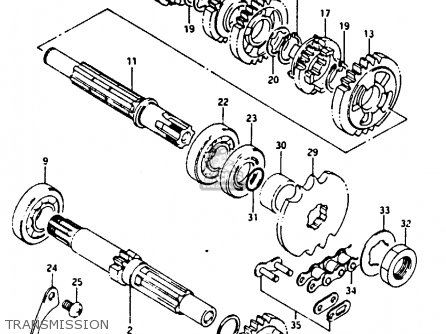 TRANSMISSION - TS125XU 1985 (F) UNITED KINGDOM (E02)