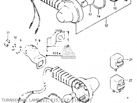 TURNSIGNAL LAMP (E2, E15, E17, E18, E22) - TS125XU 1985 (F) UNITED KINGDOM (E02)