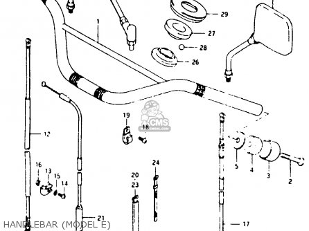 HANDLEBAR (MODEL E) - TS125XU 1985 (F) UNITED KINGDOM (E02)