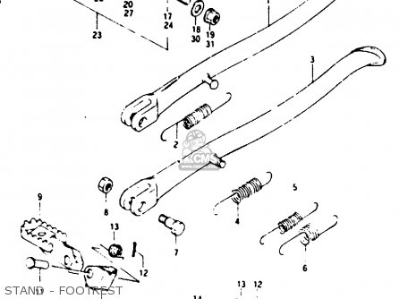 STAND - FOOTREST - TS125XU 1986 (G) UNITED KINGDOM (E02)