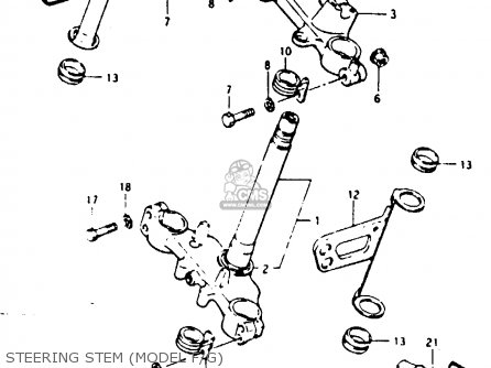 STEERING STEM (MODEL F/G) - TS125XU 1986 (G) UNITED KINGDOM (E02)