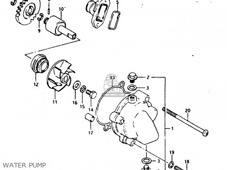 WATER PUMP - TS125XU 1986 (G) UNITED KINGDOM (E02)