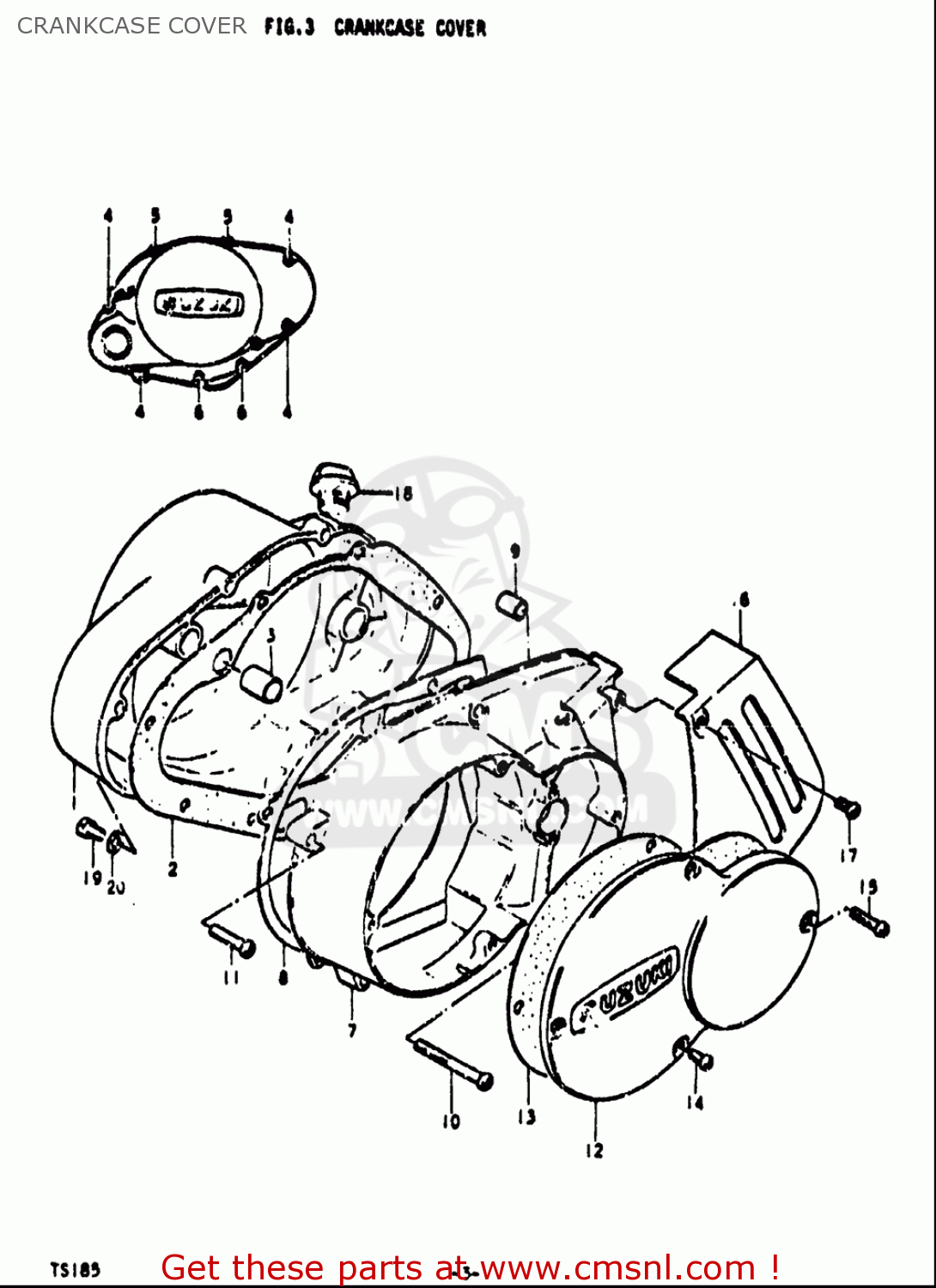 CRANKCASE COVER TS185 1971 1972 (R) (J) USA (E03)