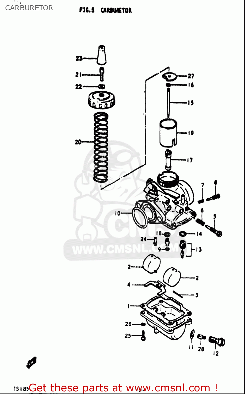 CARBURETOR TS185 1971 1972 (R) (J) USA (E03)