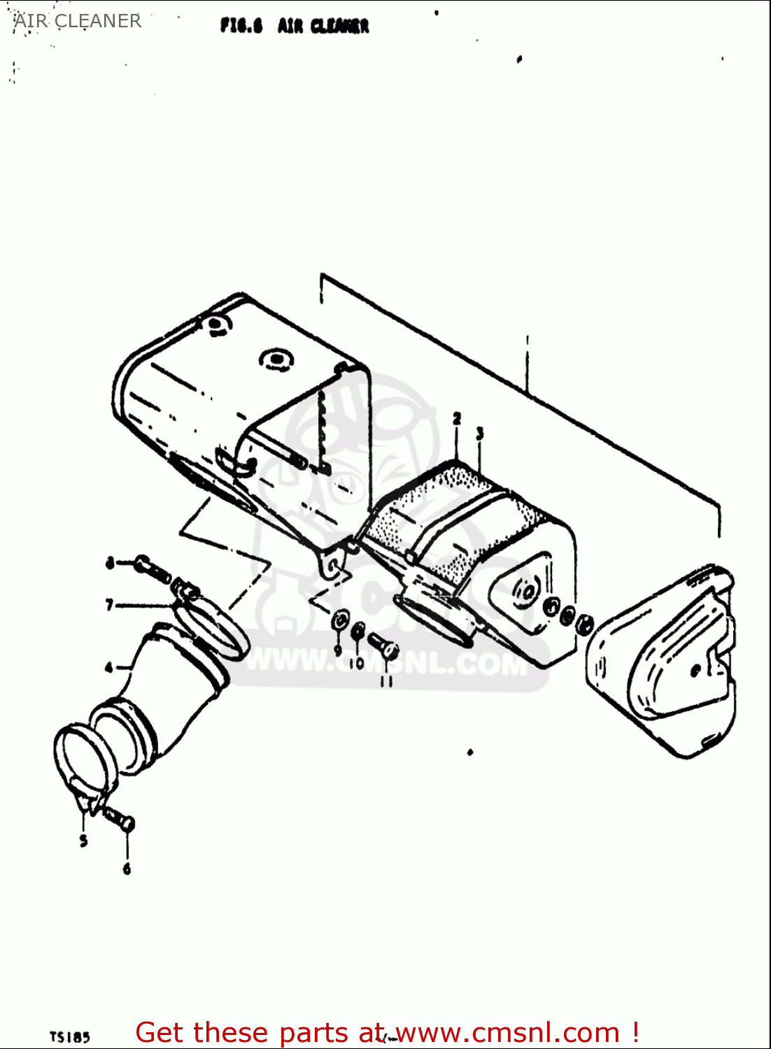 AIR CLEANER TS185 1971 1972 (R) (J) USA (E03)
