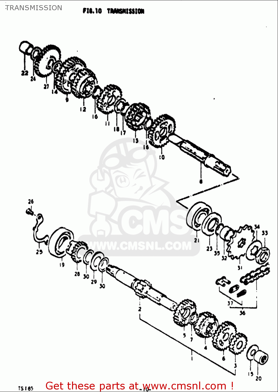 TRANSMISSION TS185 1971 1972 (R) (J) USA (E03)