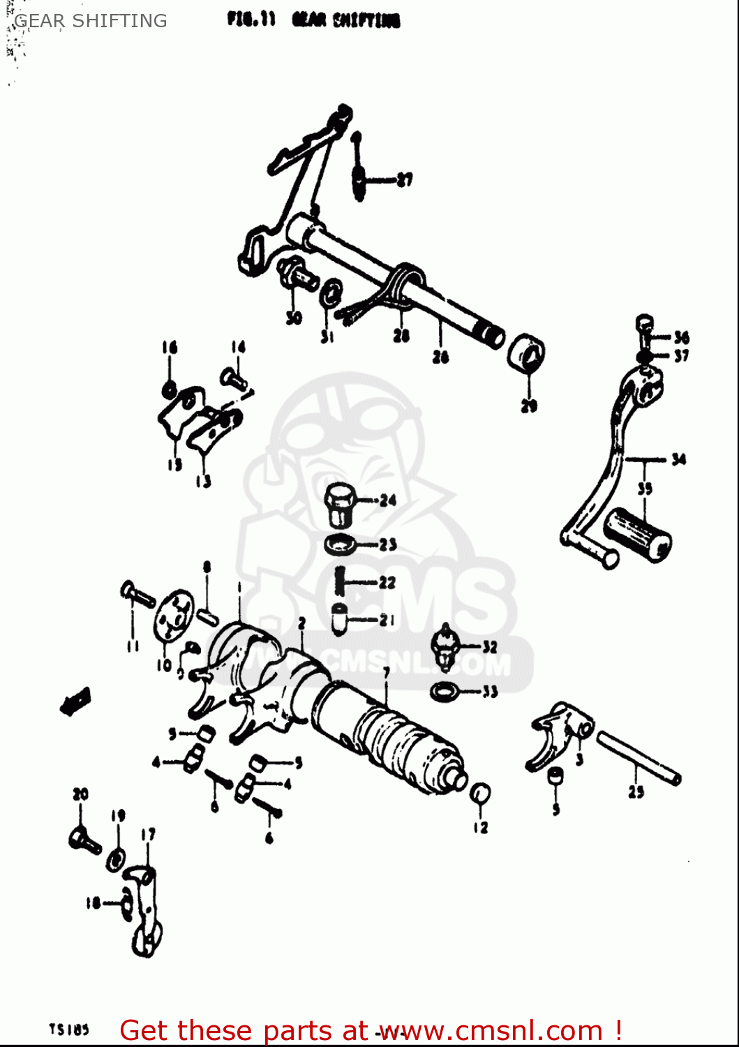 GEAR SHIFTING TS185 1971 1972 (R) (J) USA (E03)