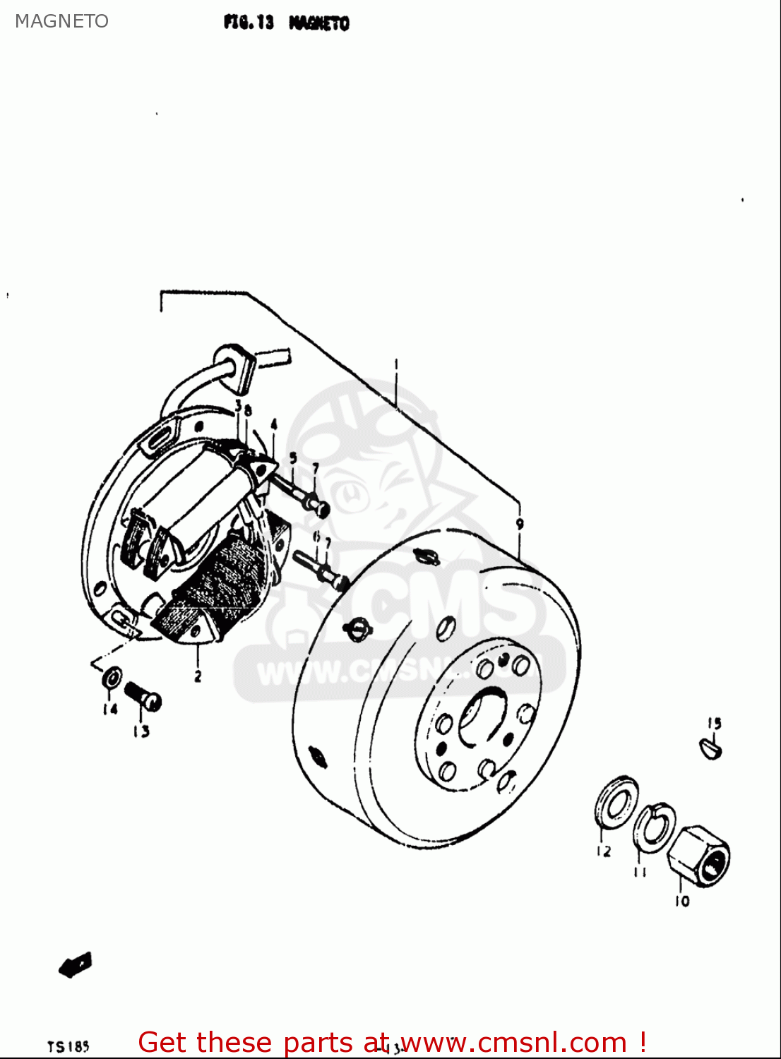 MAGNETO TS185 1971 1972 (R) (J) USA (E03)