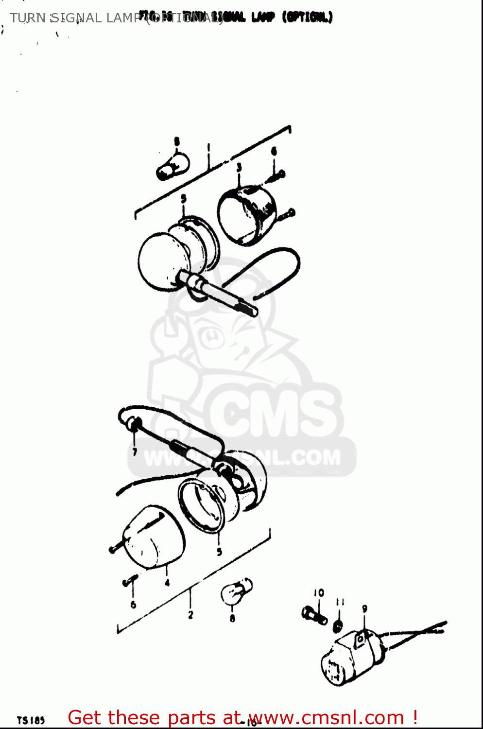 TURN SIGNAL LAMP (OPTIONAL) TS185 1971 1972 (R) (J) USA (E03)