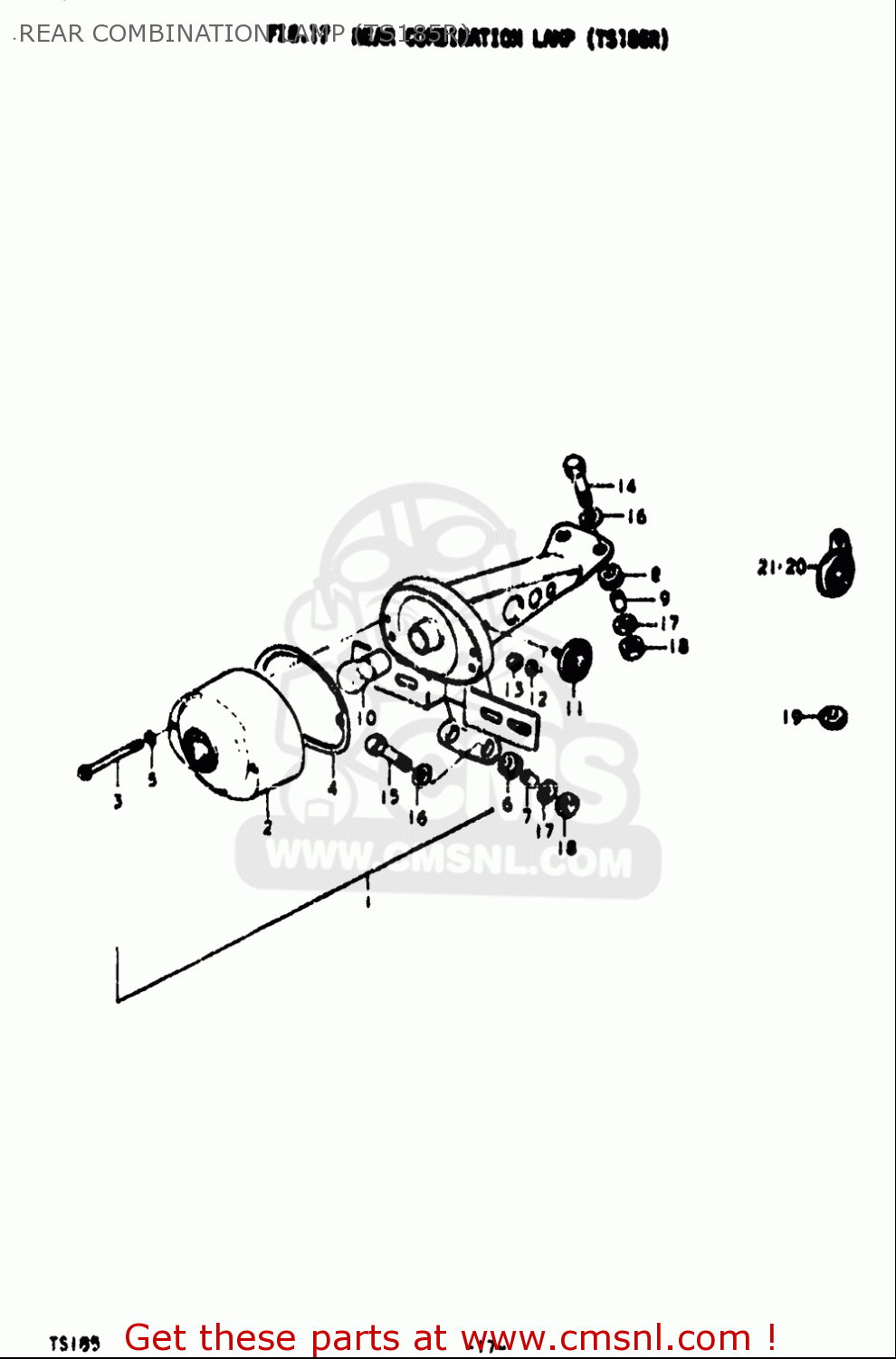 REAR COMBINATION LAMP (TS185R) TS185 1971 1972 (R) (J) USA (E03)