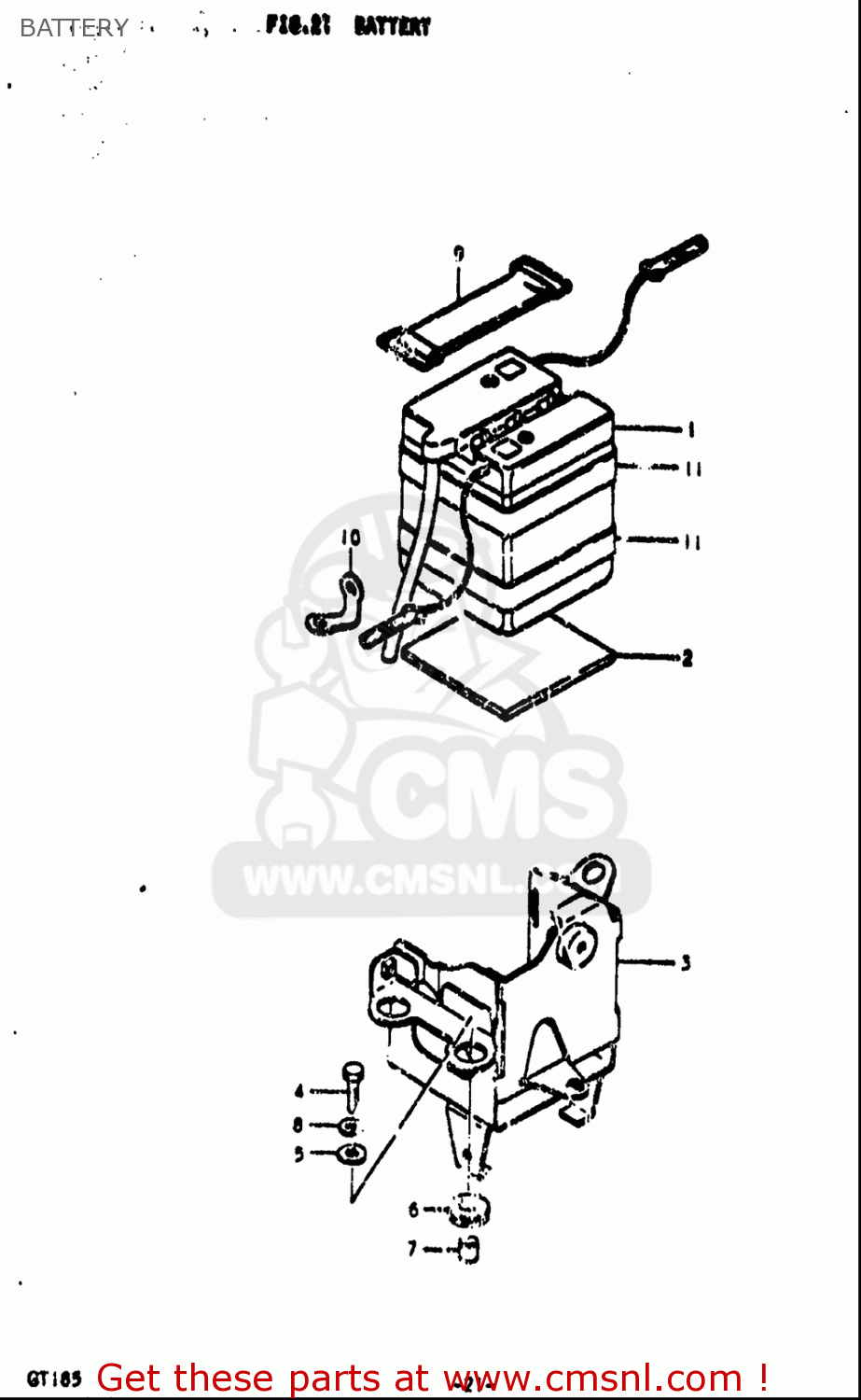 BATTERY TS185 1971 1972 (R) (J) USA (E03)