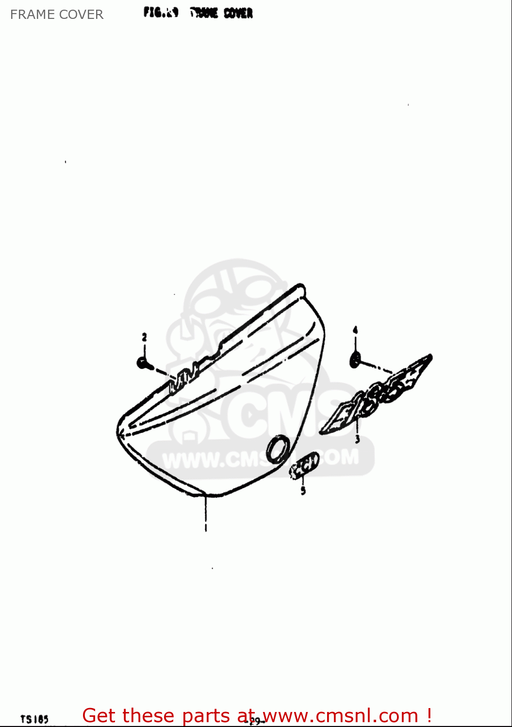 FRAME COVER TS185 1971 1972 (R) (J) USA (E03)