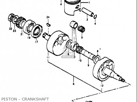 PISTON - CRANKSHAFT - TS185 1971 1972 (R) (J) USA (E03)
