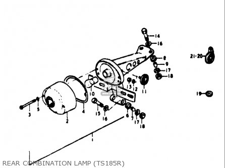 REAR COMBINATION LAMP (TS185R) - TS185 1971 1972 (R) (J) USA (E03)