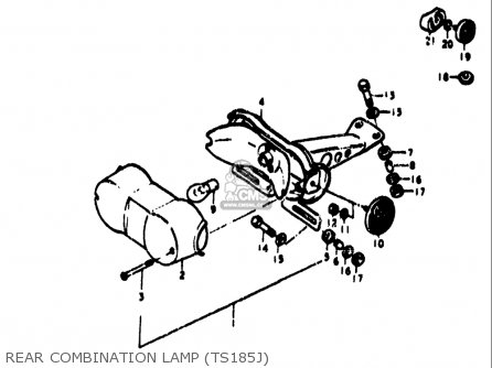 REAR COMBINATION LAMP (TS185J) - TS185 1971 1972 (R) (J) USA (E03)