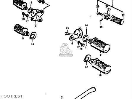 FOOTREST - TS185 1971 1972 (R) (J) USA (E03)