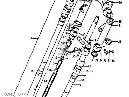 FRONT FORK - TS185 1971 1972 (R) (J) USA (E03)