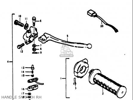 HANDLE SWITCH RH - TS185 1971 1972 (R) (J) USA (E03)