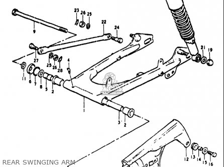 REAR SWINGING ARM - TS185 1971 1972 (R) (J) USA (E03)