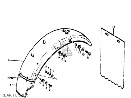 REAR FENDER - TS185 1971 1972 (R) (J) USA (E03)