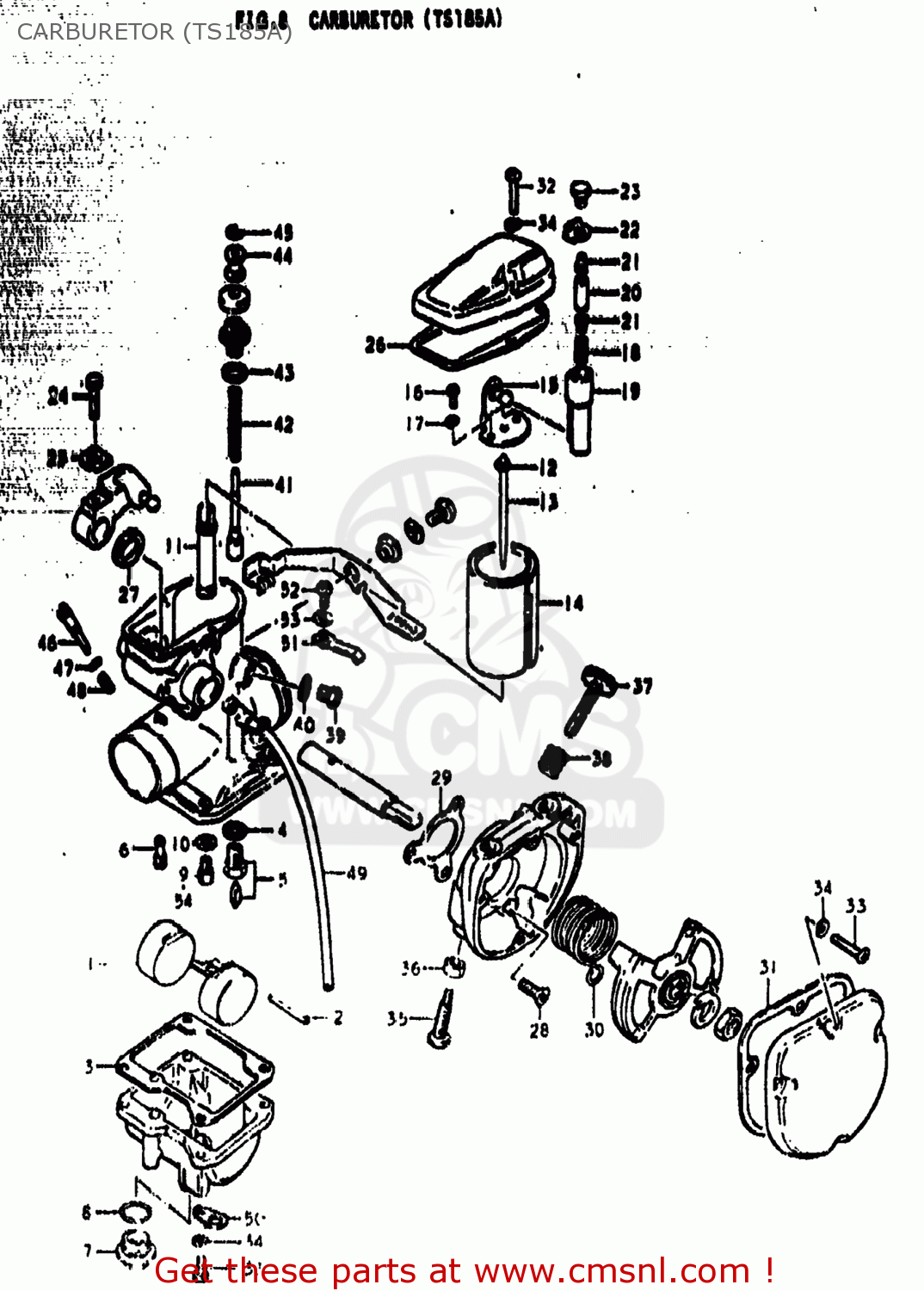 CARBURETOR (TS185A) TS185 1973 (K) USA (E03)