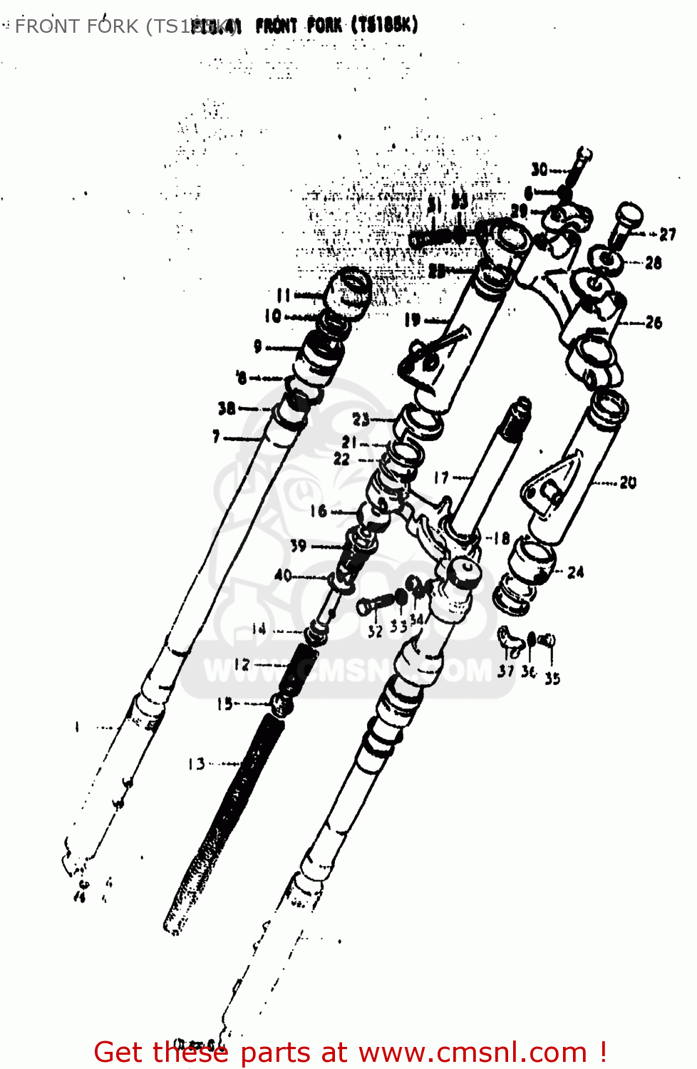 FRONT FORK (TS185K) TS185 1973 (K) USA (E03)