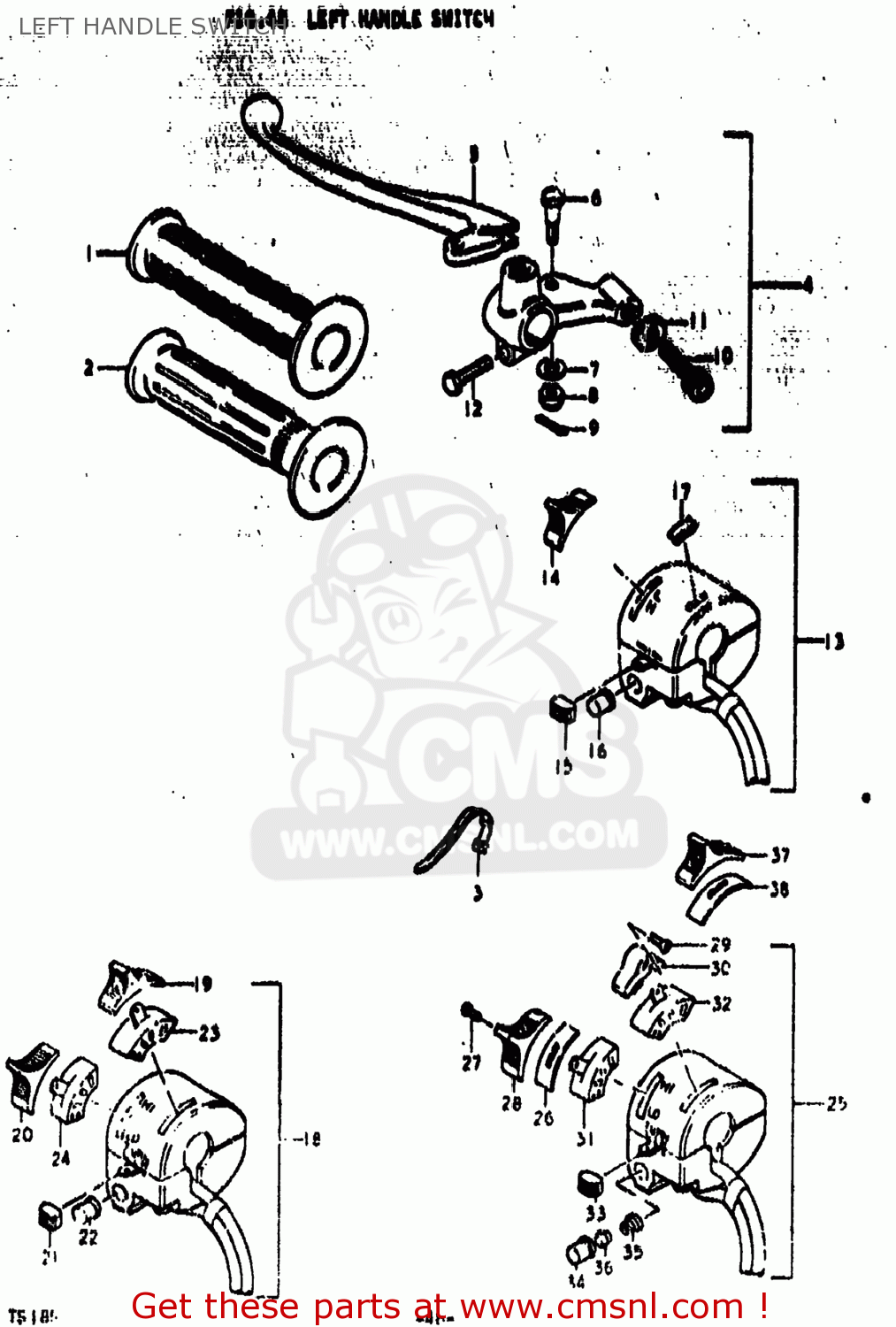 LEFT HANDLE SWITCH TS185 1973 (K) USA (E03)
