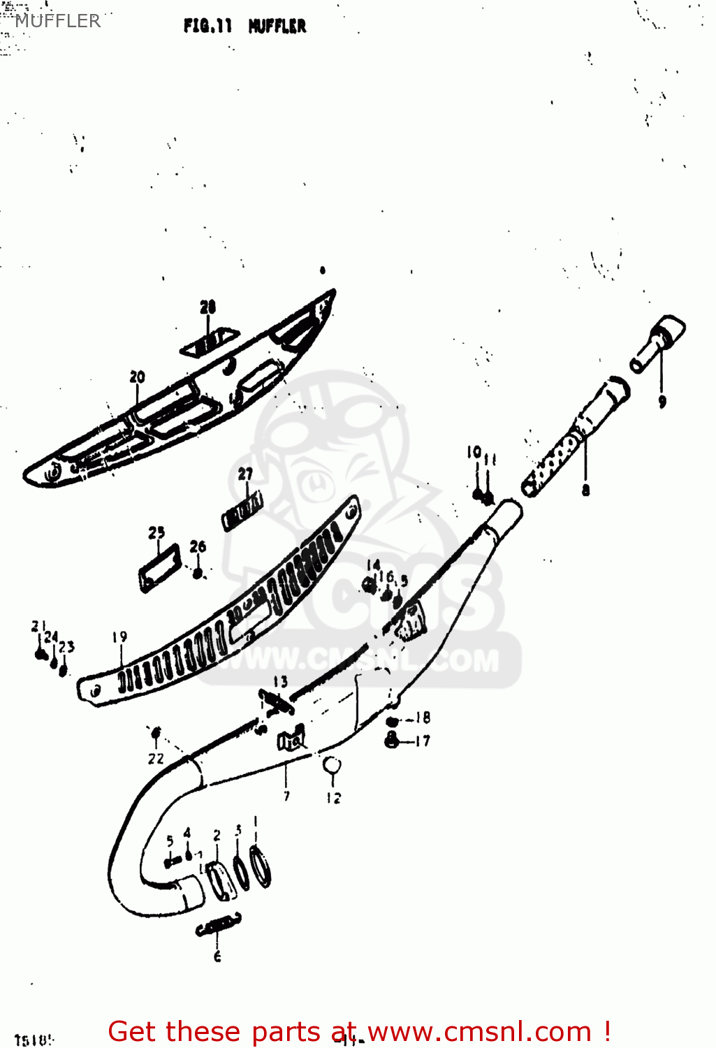 MUFFLER TS185 1973 (K) USA (E03)