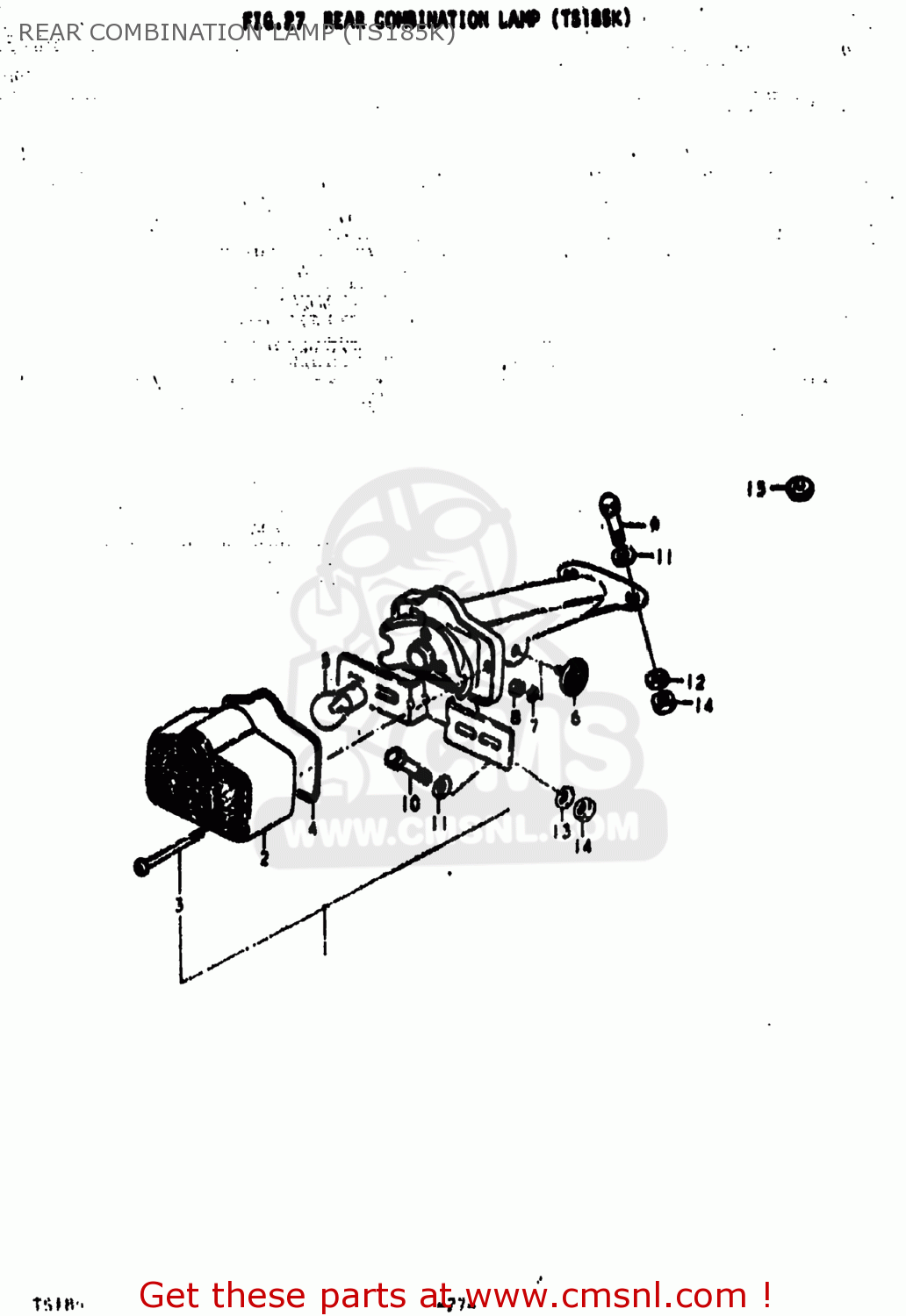 REAR COMBINATION LAMP (TS185K) TS185 1973 (K) USA (E03)