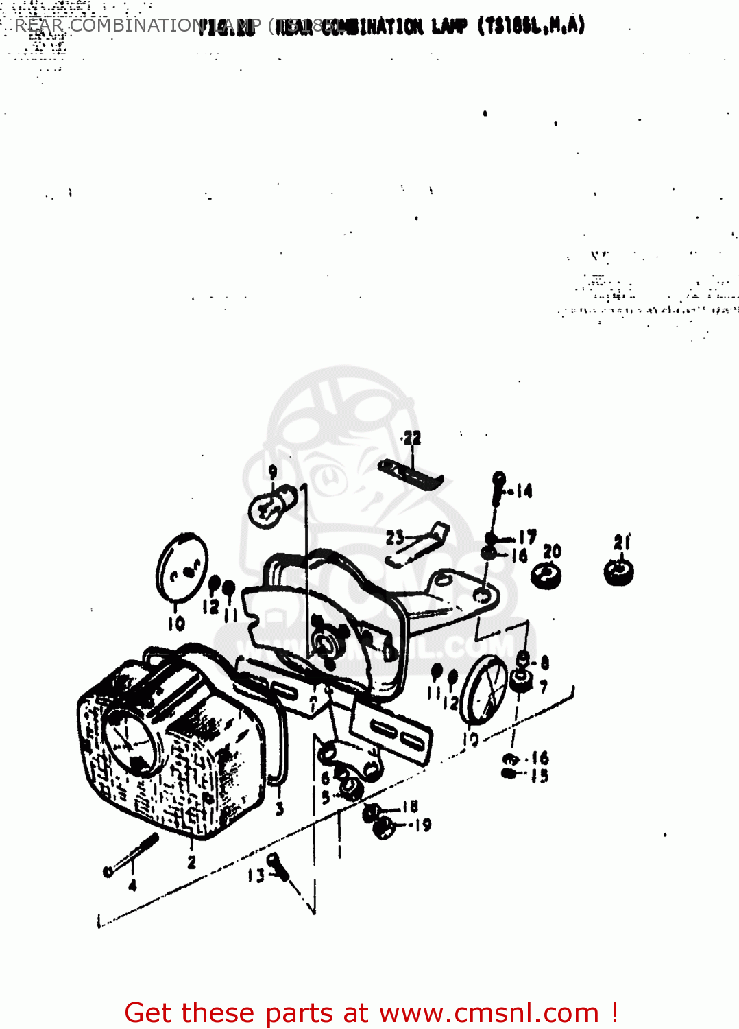 REAR COMBINATION LAMP (TS185L TS185 1973 (K) USA (E03)