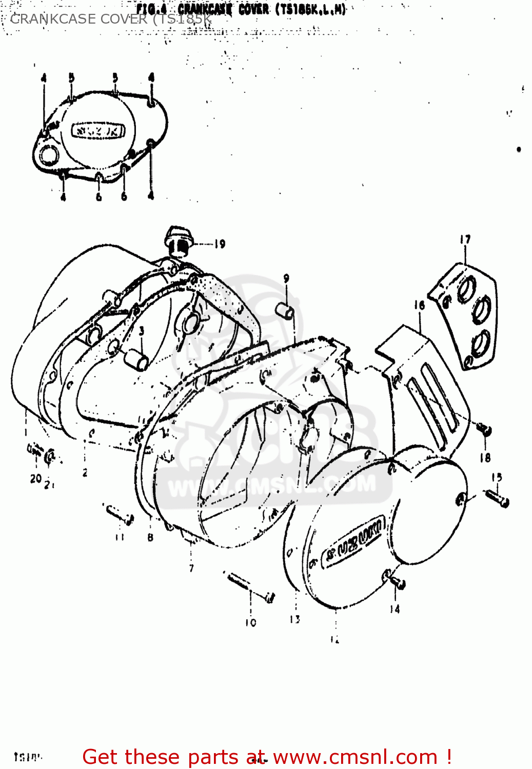 CRANKCASE COVER (TS185K TS185 1974 (L) USA (E03)