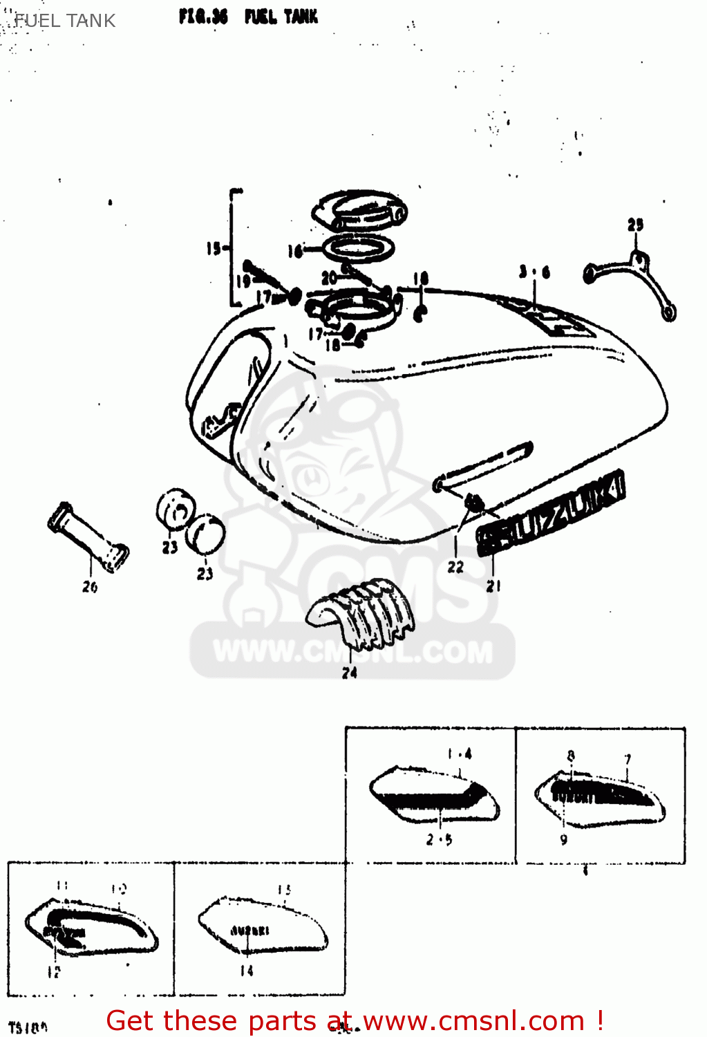 FUEL TANK TS185 1974 (L) USA (E03)